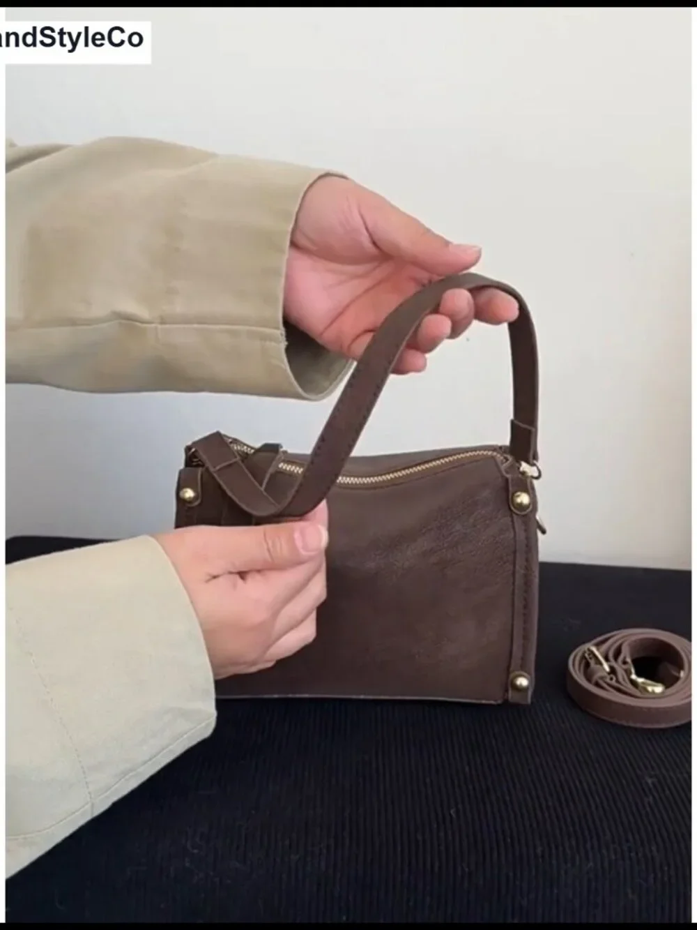 Suede Leather Crossbody Purse Small Shoulder Bag Vintage Mini Handbag